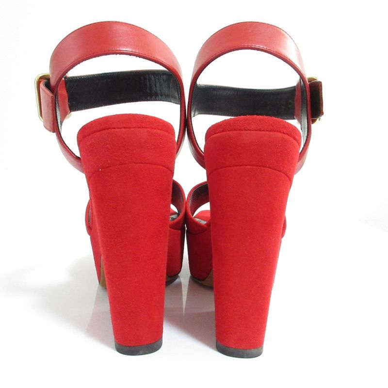 Celine Phoebe Period Ankle Strap Suede Chunky Heel Sandals Size 36 Approx 23cm