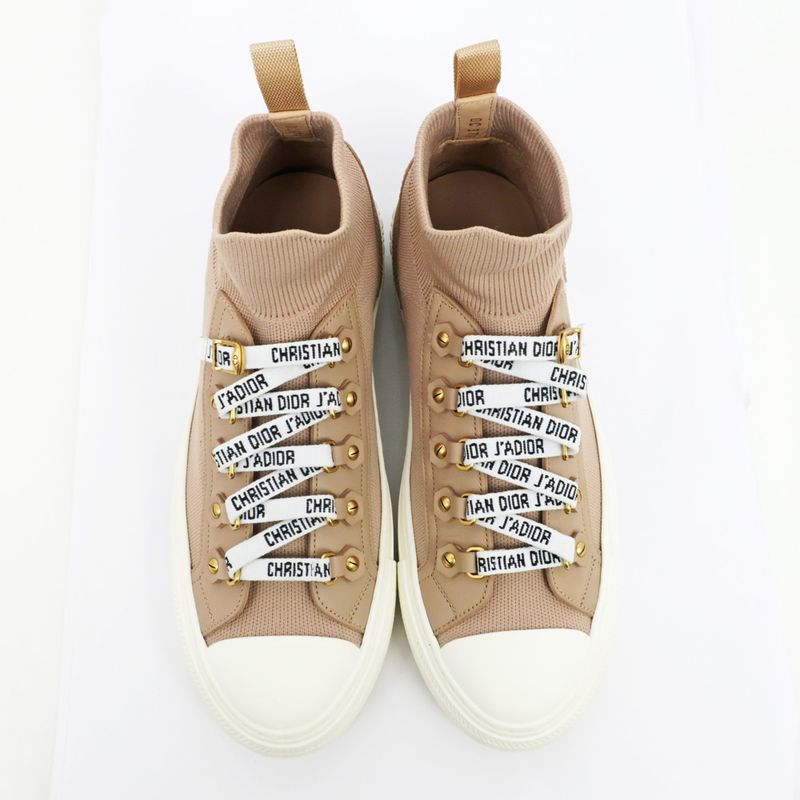 Dior Sneakers Size 37 1 2 High Cut Lace Logo Women's Shoes