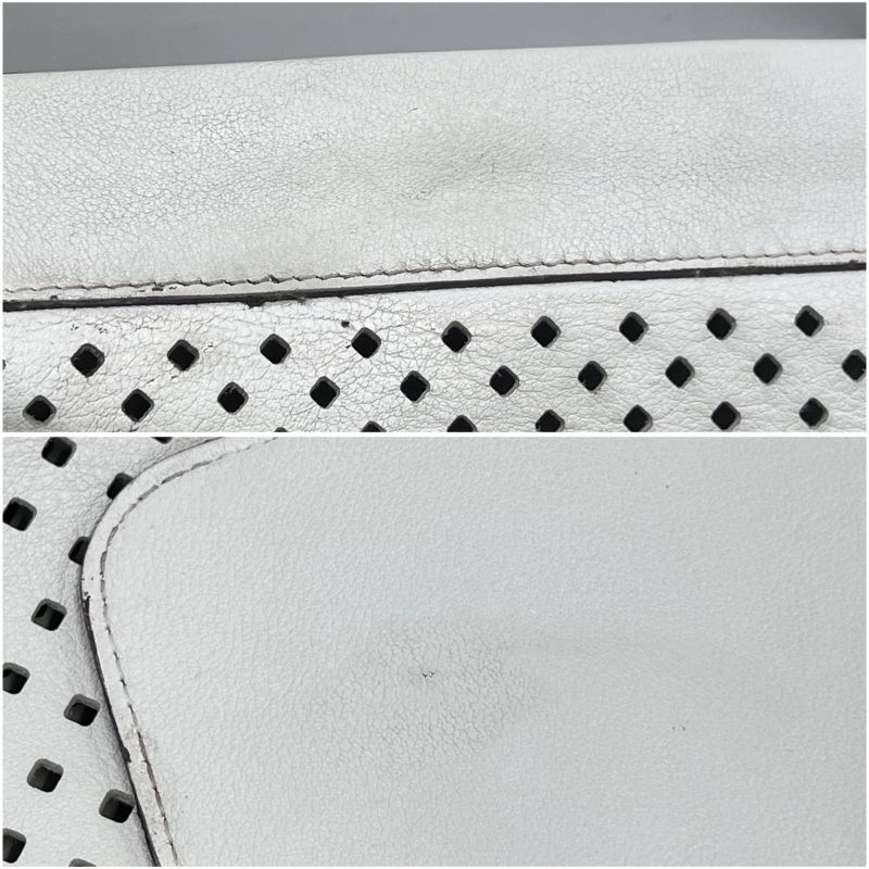 Louis Vuitton Noe Shoulder Bag Perforated Leather White 13ka919