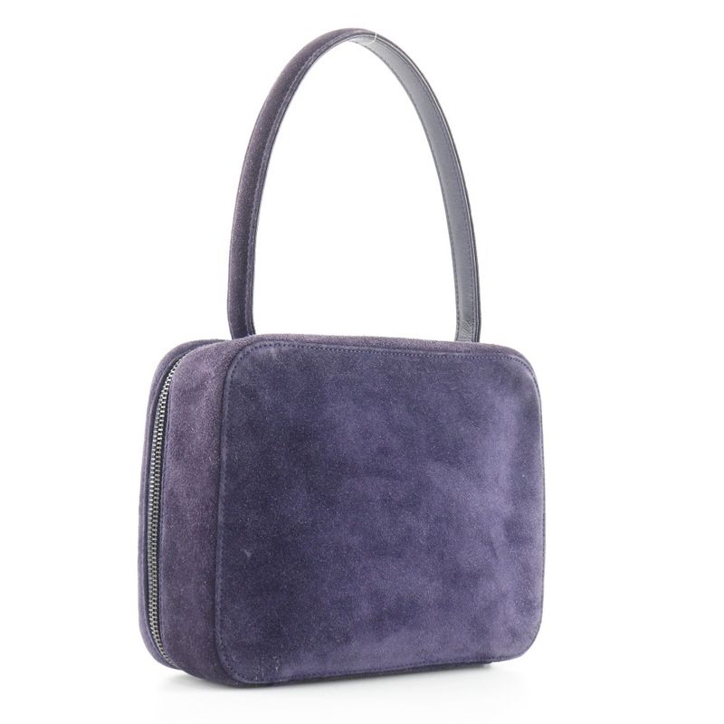 Chanel One Handle Coco Mark Suede Purple Women's Handbag