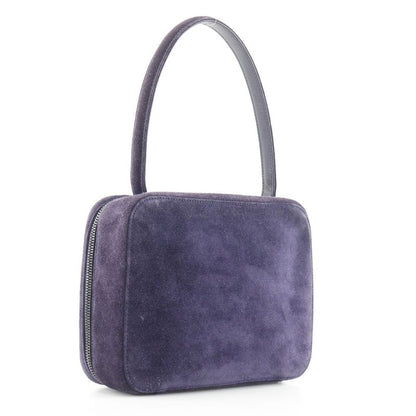Chanel One Handle Coco Mark Suede Purple Women's Handbag
