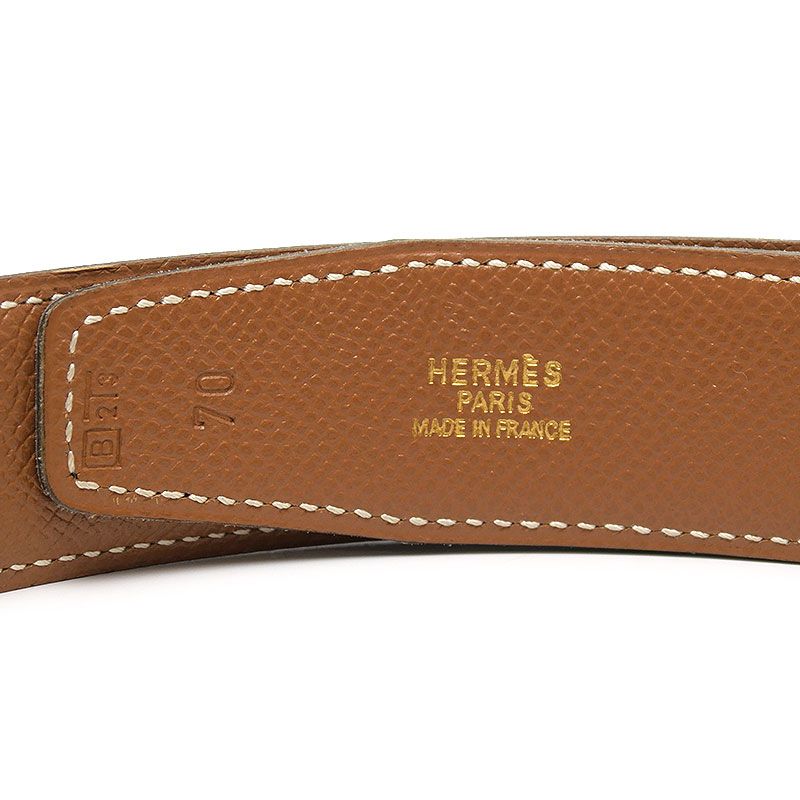 Hermes H Belt 70 Black And Gold □B 1988