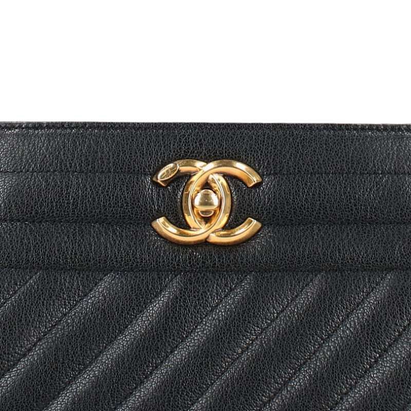 Chanel Calfskin Bias-stitched Shoulder Bag Women