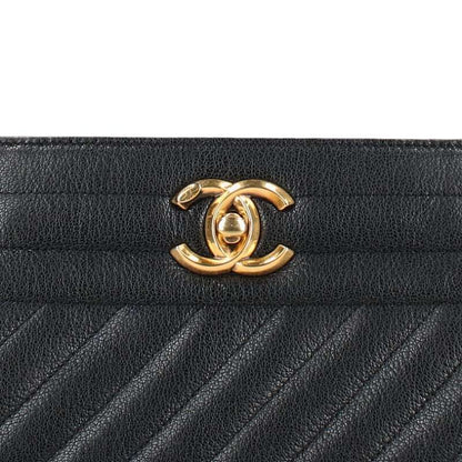 Chanel Calfskin Bias-stitched Shoulder Bag Women