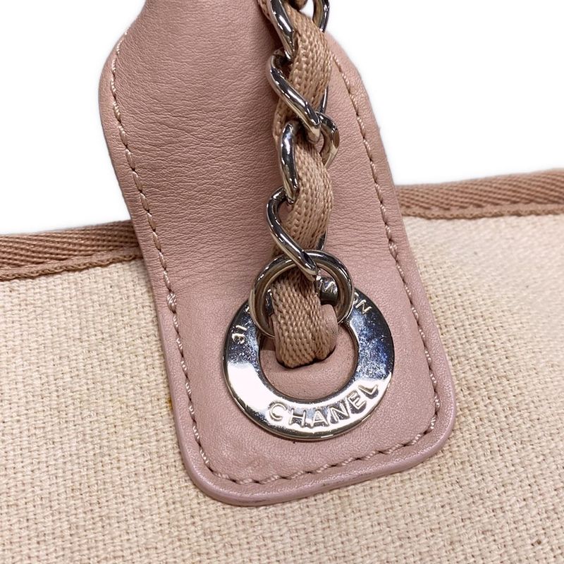 Chanel Shoulder Bag Deauville Beauring Bag Pink Chain Shoulder/2way/silver