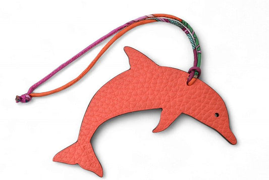 Hermes Bag Charm Strap Hermes Dolphin Motif Petite Ash Ornament Bordeaux Never