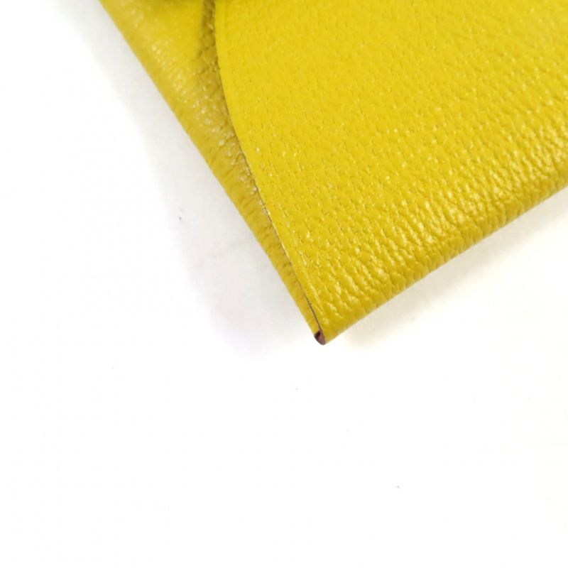 Hermes Bastia Verso Cumin Orange Minian Chevre Coin Case With W Engraved Box