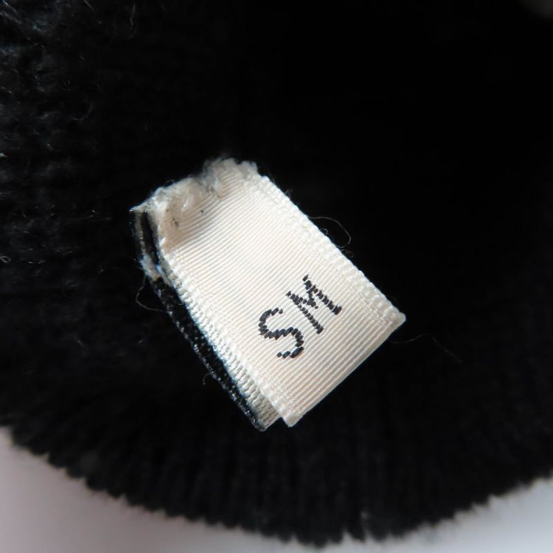 Hermes Margiela Period 100% Cashmere H Embroidered Knit Gloves Black SM Made In