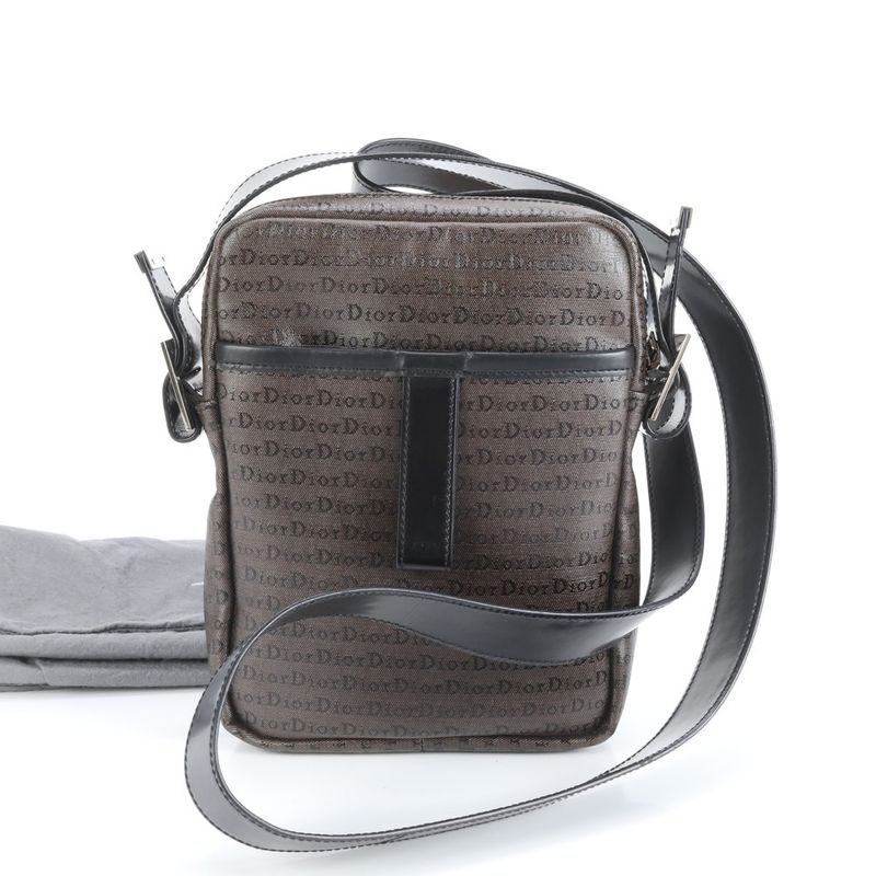 Dior Leather Shoulder Bag Crossbody Messenger Business Brown Commuter Tote