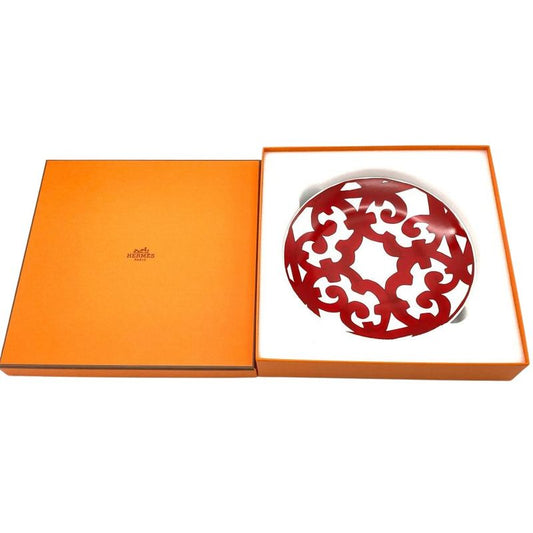 Hermes Gadarkivir Plate Porcelain Red White 17cm (669in) Tableware