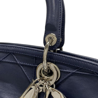 Dior/christian Dior Tote Bag Granville Navy Leather