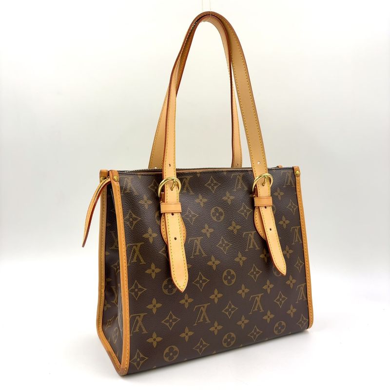 Louis Vuitton Popincourt O Monogram Leather × PVC Brown Tote Bag Gold M40007