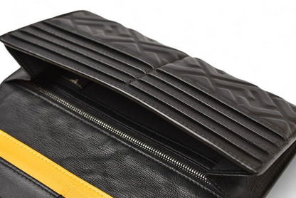 Fendi Wallet Fendi Bifold Long Wallet Leather Women Men FF Embossed Black 7m0264