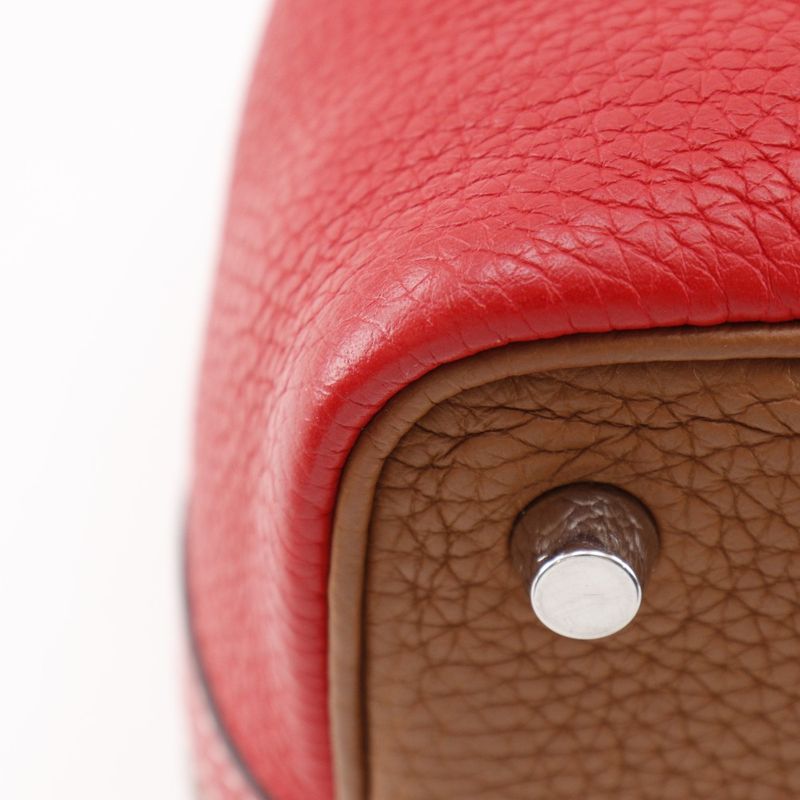 Hermes Picotin Lock Cazac 18PM Bicolor Taurillon Clemence Brown/red D Ladies