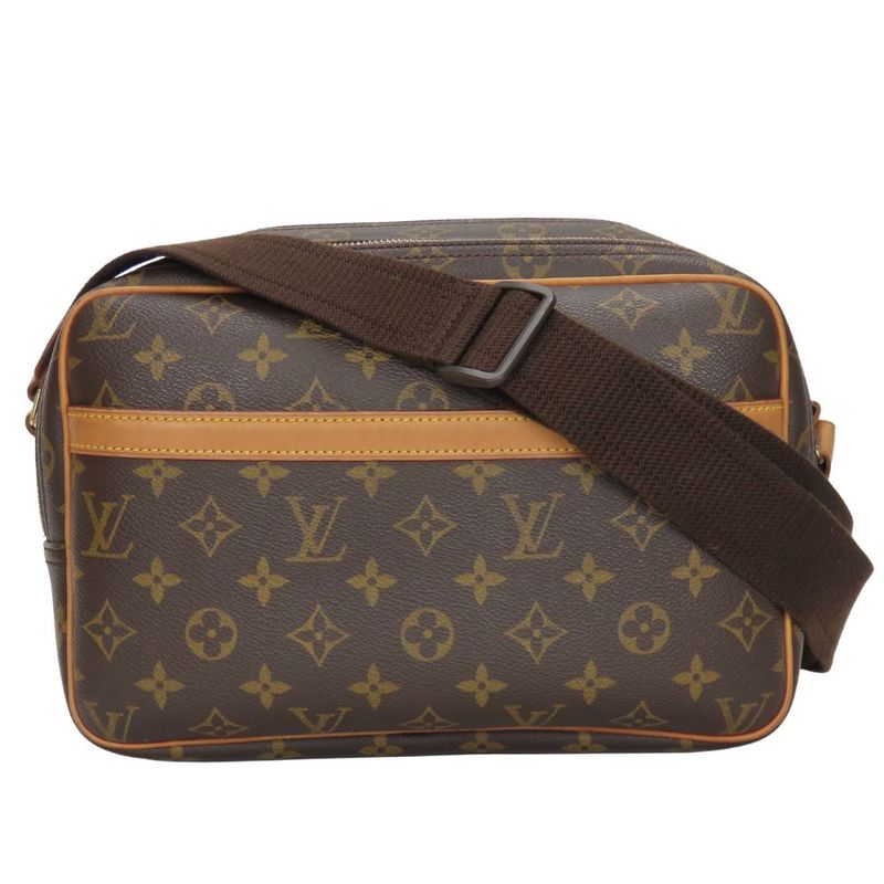 Louis Vuitton Shoulder Bag Reporter PM M45254 Monogram Nubuck Brown Crossbody