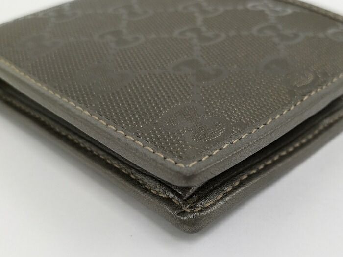 Gucci Bifold Wallet GG Imprime Metallic Khaki 224122