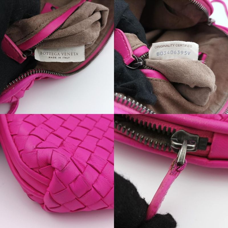 Bottega Veneta Nodini Intrecciato Rose Red Lambskin B03406395v