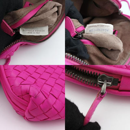 Bottega Veneta Nodini Intrecciato Rose Red Lambskin B03406395v