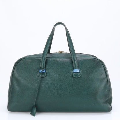 Hermes 00W Marked Gallop 50 Leather Boston Bag Green Business Travel A4 Tote