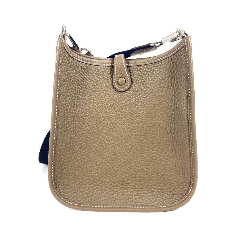 Hermes Shoulder Bag Evelyn TPM Amazon Long Taurillon Clemence Etoupes Grayish