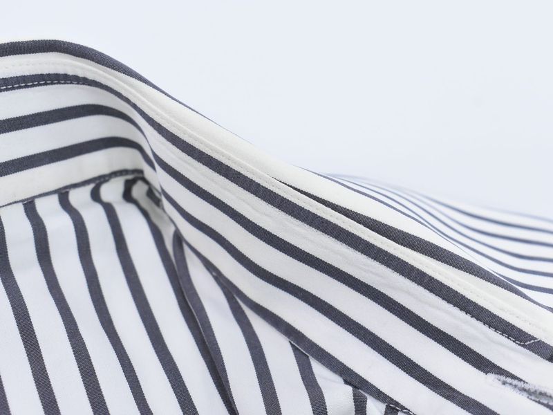 Authentic Dior Striped Shirt Long Sleeve Top 37 White Gray Men's Clothing Used