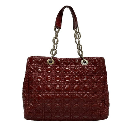 Dior/christian Dior Tote Bag Canage Stitch Red Chain Shoulder Leather