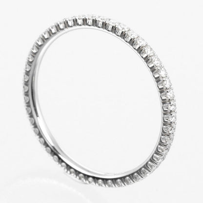 Cartier Etancel Full Eternity 18kwhite Gold With Diamonds #7.5 Ladies 1.1g Ring