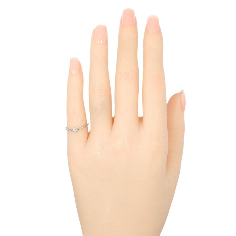 Tiffany & Co Wave Single Row Pt950platinum × Diamond #6 Ladies 1.4g Ring