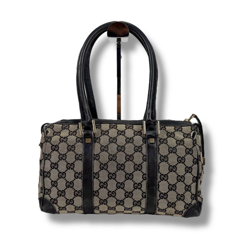 Gucci GG Canvas Mini Boston Bag Handbag GG Pattern Navy Dark Blue