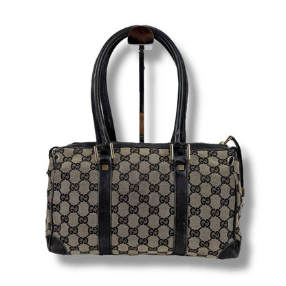 Gucci GG Canvas Mini Boston Bag Handbag GG Pattern Navy Dark Blue