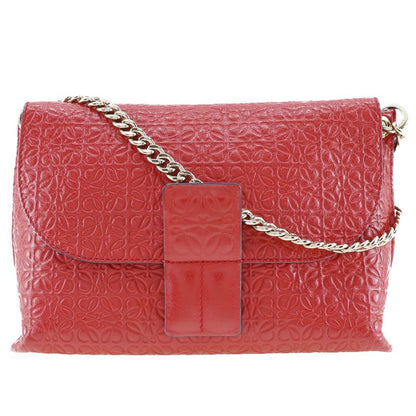 Loewe Avenue Repeat Anagram Chain Shoulder Calf Red Ladies Shoulder Bag