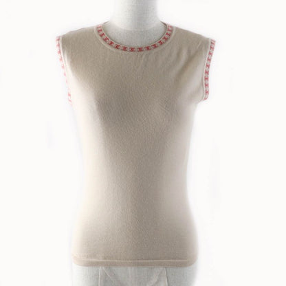 CHANEL Vintage 01S P17962 100% Cashmere Coco Mark Cardigan + Sleeveless Knit