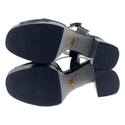 Prada Cross Heel Strap Sandals - Women's - 35 1 2 - Green