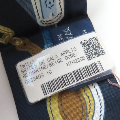 Hermes Twilly Brides De GALA Brides De Gala Silk Marine/beige Dore/gold Scarf