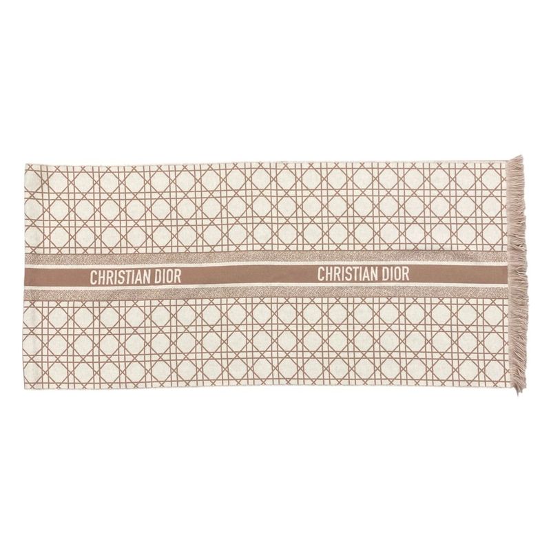 Christian Dior Scarf Canage 31can205i005 Logo Cashmere Wool Pink White Christian