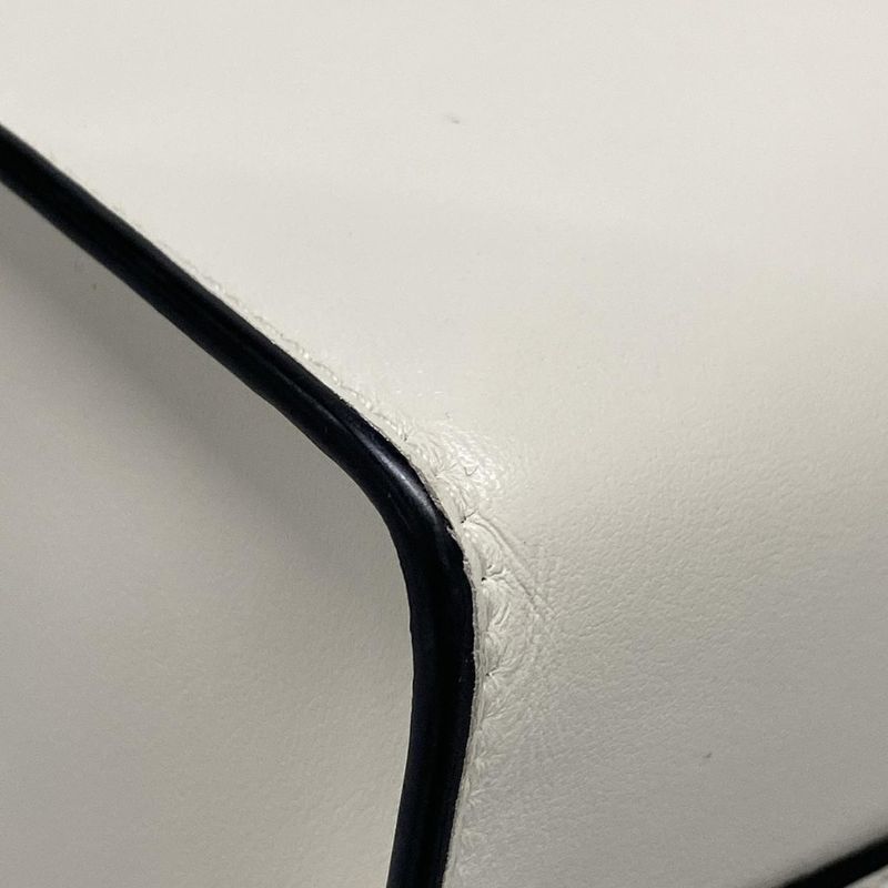 Prada Tote Bag - 1bg382 White Embossed Triangle Logo Leather