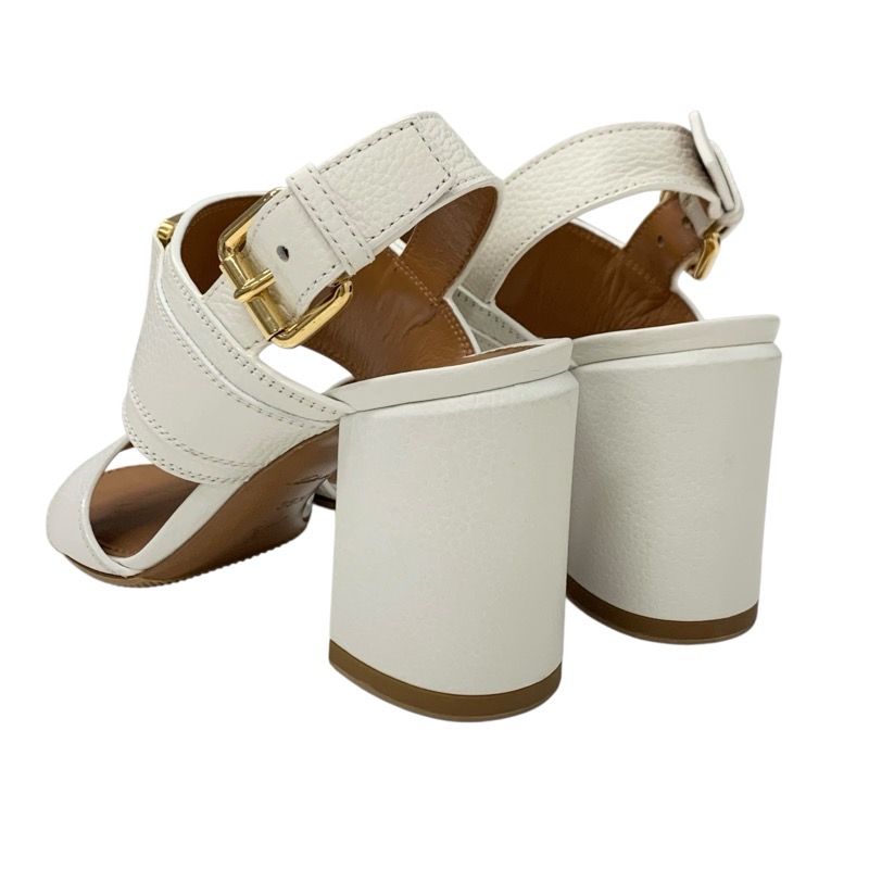 Louis Vuitton Horizon Line Sandals Shoes Leather White Gold Lvhardware Strap