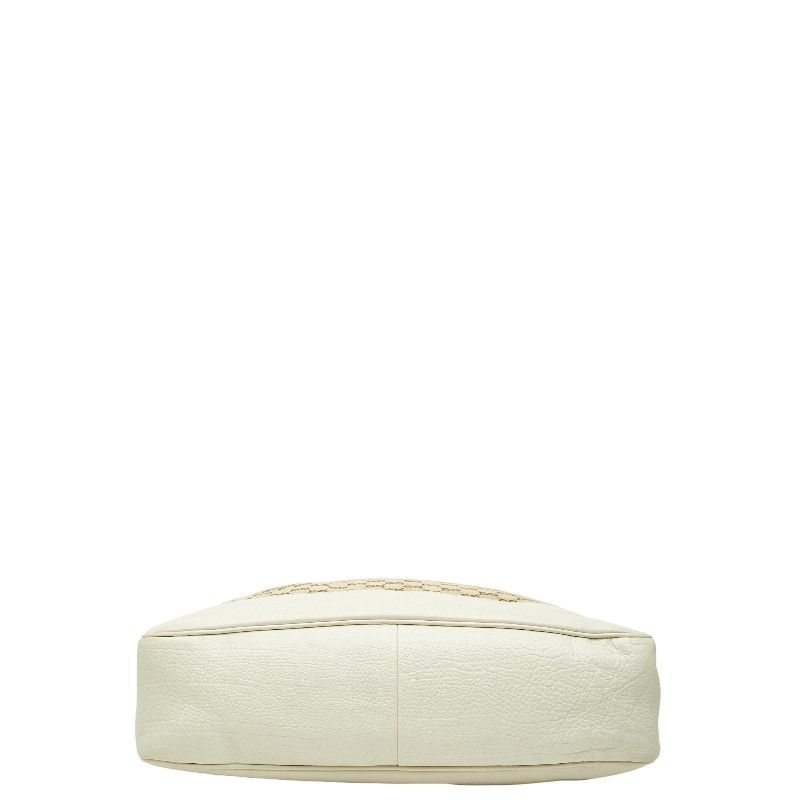 Gucci GG Canvas Bamboo Handbag Shoulder Bag 2WAY 282315 Beige Ivory Canvas