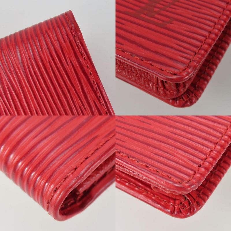Louis Vuitton Wallet Porte Cult Cles Di Epi Leather Red Bifold Small Women