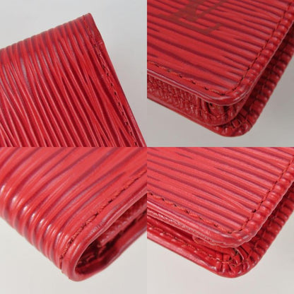 Louis Vuitton Wallet Porte Cult Cles Di Epi Leather Red Bifold Small Women
