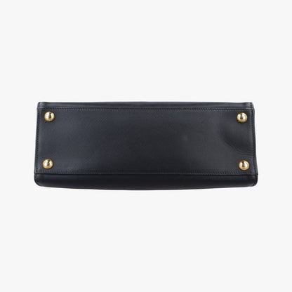 Prada Framed Top Handle Tote Black Saffianoleather 7/9