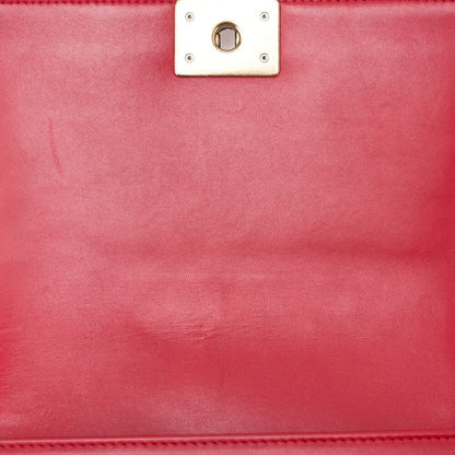 Chanel Boy Chanel Matelasse Chain Shoulder Cotton And Peroa Red And Multicolor