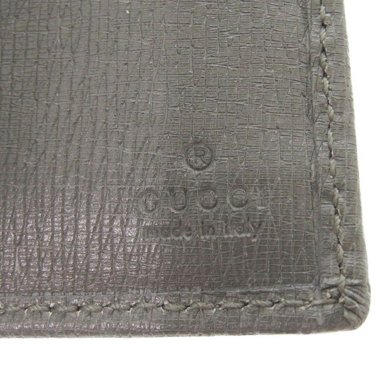 Gucci Interlocking G 256348 Leather Gray Long Wallet 0803 Gucci Men's