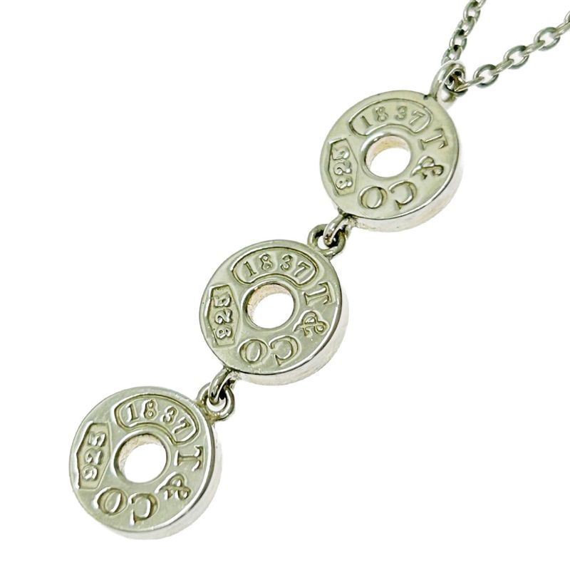 Tiffany & Co Silver 1837 Three Drop Circle Necklace 5.7g 925 Engraved 363718