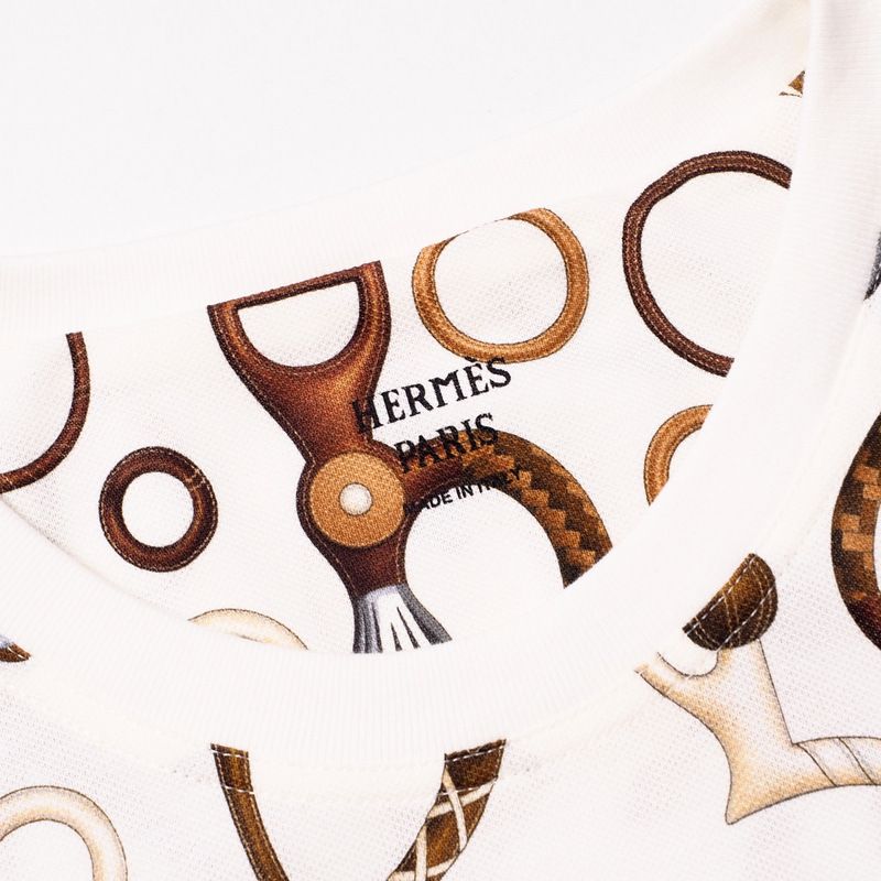 2024ssHermes Dress Size 40 Panoply De Cuir Deer Print Dress Made In