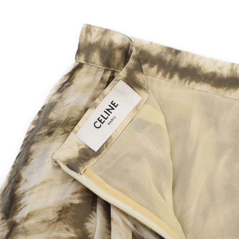 Celine Silk Georgette Maxi Skirt 2j369968q Grayish 36