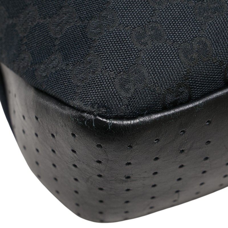 Gucci GG Canvas 153238 Navy Black Canvas Leather Women's Gucci