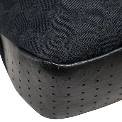 Gucci GG Canvas 153238 Navy Black Canvas Leather Women's Gucci