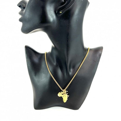 Chanel Necklace Ladies Africa Continent Pendant Accessories With Adjuster Coco