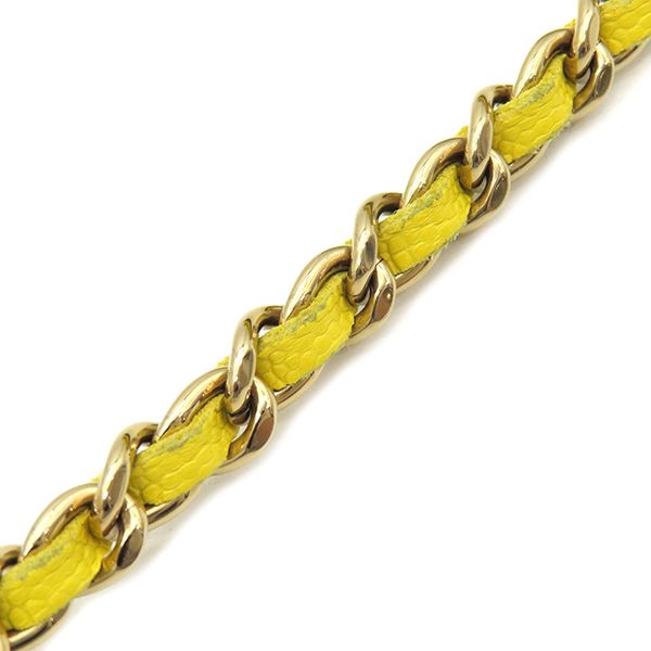 Chanel Chain Wallet Matelasse Caviar Skin Yellow Gold Hardware Yellow Chain